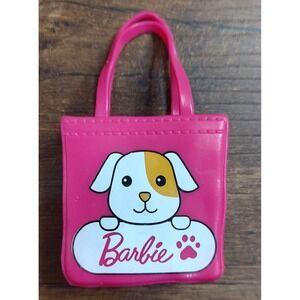 Barbie Pet Shop Boutique Replacement Hot Pink Shopping Bag Tote White Tan Dog B5